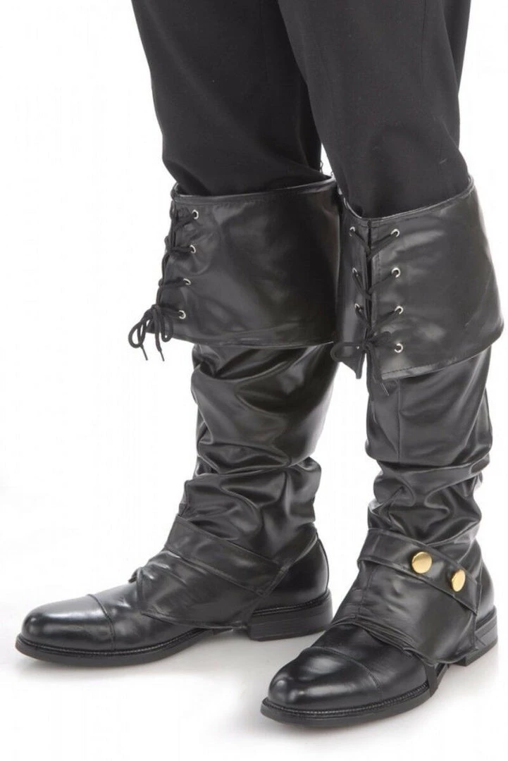 Sweidas Deluxe Pirate Santa Boot Covers Black Vinyl Boot Tops Lace Up Tops 1 Sweidas Deluxe Pirate Santa Boot Covers Black Vinyl Boot Tops Lace Up Tops