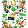 Morris Costumes Party Supplies St Patricks Day Irish Leprechaun Shamrock Window Clings Wall Decorations