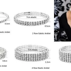 Unbranded Elastic Rhinestones Crystals Ladies Anklet