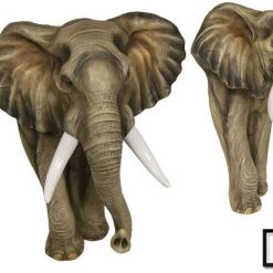 MAL Home & Garden 42cm 3D Elephant Wall Art Home Decor