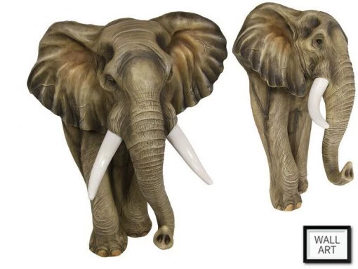 MAL Home & Garden 42cm 3D Elephant Wall Art Home Decor 2 MAL Home & Garden 42cm 3D Elephant Wall Art Home Decor