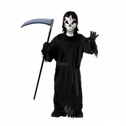 Unbranded Children's Grave Ghoul Costume Kids Halloween Reaper Dress Up Robe With Hood Hat Halloween Costumes