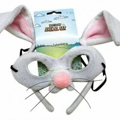 Sweidas Easter Bunny Rabbit Mask & Bunny Ears Costume Kit Or Fluffy Costume Mask Costume Accessories