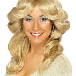 Smiffys 70S 80s Disco Diva Flick Wig Farrah Fawcett Charlies Angels Ladies Costume Wig Wigs
