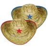 Balloon Agencies Blue Or Red Design Cowboy Western Straw Hat Costume Accessory Costume Accessories
