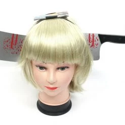 JD Party Halloween Party Props Horror Headband Hoop Bloody Through Head Fancy Hair Band