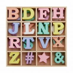 Kmart 180 Pcs Wooden Alphabet Letters Assorted Colored Craft Letters With Storage Tray Home & Garden