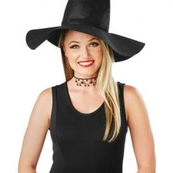 Unbranded Black Crooked Wired Witch Hat Sorceress Ladies Halloween Costume Accessory