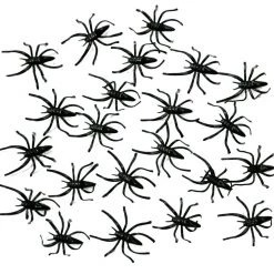 Morris Costumes Halloween Costumes Bulk Pack Of 144 Black Plastic Spiders 4cm Hallween Prop Prank Gag
