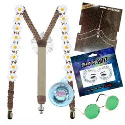 Sweidas Costume Accessories 1960's Woodstock Hippie Flower Festival Kit Kids Costume Accessory