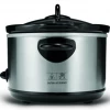 BW 5.5 Litre Slow Cooker Stainless Steel Housing Glass Lid Kitchen Food Cooker Home & Garden