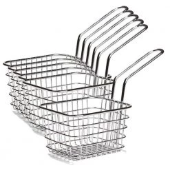 Kmart 8 X Mini Fries Frying Basket Fry Stainless Steel Chip Potato Basket Holder Party
