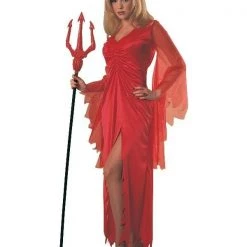Rubie's Long Shiny Red Diabla Sexy Devil Bride Size STD Halloween Ladies Costume