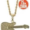 Tomfoolery 1940 1950 75cm Gold Chain Guitar Necklace Costume Accessory