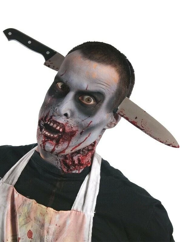 Rubie's Zombie Kitchen Knife Cleaver Through Head Headband Halloween Costume Accessory Halloween Costumes 3 Rubie's Zombie Kitchen Knife Cleaver Through Head Headband Halloween Costume Accessory Halloween Costumes