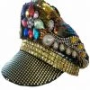 Sweidas Burning Man Sequins Gemstone Festival Costume Hat Mardi Gras Multicolour Costume Accessories