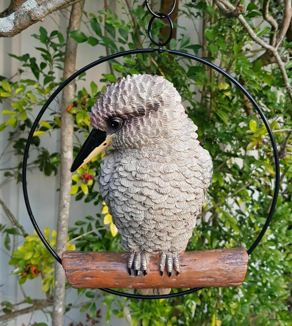 MALMAR 25cm Realistic Kookaburra Bird In Hanging Ring Australian Native Garden Ornament Home & Garden 3 MALMAR 25cm Realistic Kookaburra Bird In Hanging Ring Australian Native Garden Ornament Home & Garden