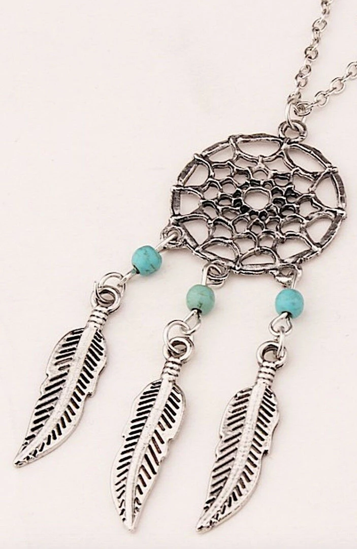 AliExpress Fashion Jewelry Dream Catcher Necklace Leaves Feather Turquoise Pendant GOLD Or SILVER 4 AliExpress Fashion Jewelry Dream Catcher Necklace Leaves Feather Turquoise Pendant GOLD Or SILVER