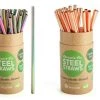 MDI Australia 8mm Rainbow Rose Gold Metallic Steel Straws