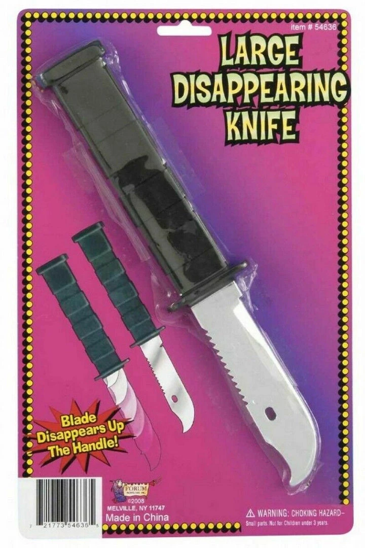Tomfoolery 10cm Retractable Magic Toy Disappearing Jagged Knife Slide Dagger Joke Trick 1 Tomfoolery 10cm Retractable Magic Toy Disappearing Jagged Knife Slide Dagger Joke Trick