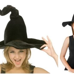 Unbranded Black Crooked Wired Witch Hat Sorceress Ladies Halloween Costume Accessory