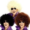 Smiffys 70s Mega Huge Afro 70s 60s Disco Hippie Mens Costume Wig | Brown Black Blonde Wigs