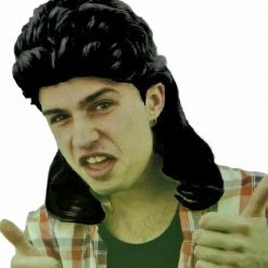 Unbranded Mens Black Or Blonde Mullet Wig | Bogan 70s 80s Redneck Wig Wigs