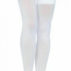 Leg Avenue White Or Black Opaque Thigh High Stockings Ladies School Girl Costume Accessories