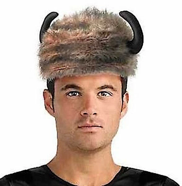 Sweidas Water Buffalo Faux Fur Hat Brown & Black Horns Deluxe Costume Hat 1 Sweidas Water Buffalo Faux Fur Hat Brown & Black Horns Deluxe Costume Hat