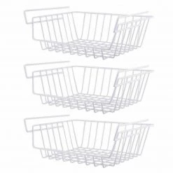 3 Under Shelf Cabinet Hanging Basket Rack Kitchen Pantry Storage Wrap Fruit Bin Home & Garden