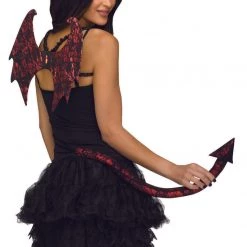 Sweidas Costume Accessories Red Sexy Devil Wings And Horn Set Halloween Ladies Costume Accessory