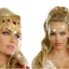 Unbranded Gold Dripping Rubies Glittering Rhinestones Goddess Ladies Headpiece Costume Accessories