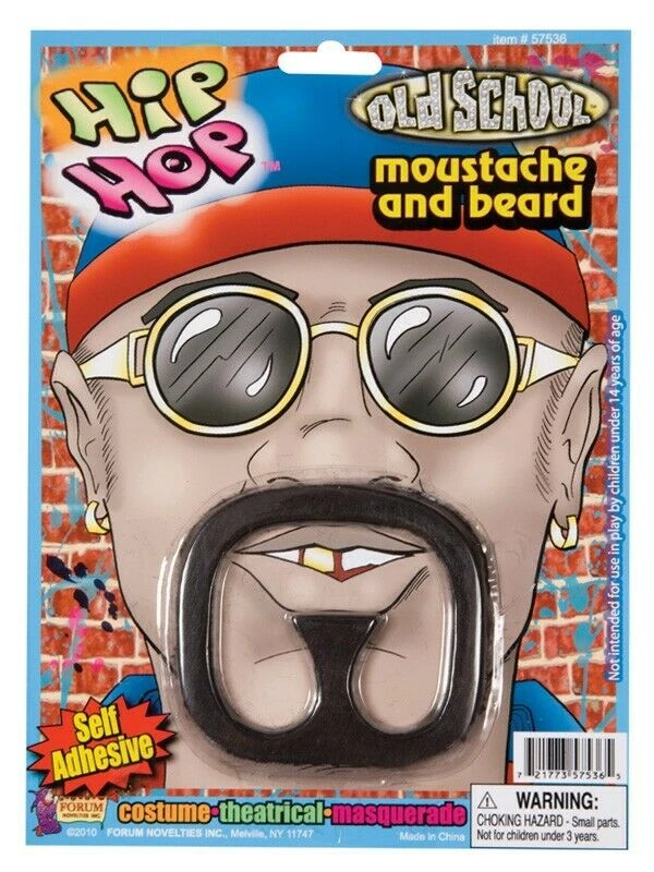 Tomfoolery Costume Accessories 80s Hip Hop Rap Star Moustache & Beard Set Costume Accessory 1 Tomfoolery Costume Accessories 80s Hip Hop Rap Star Moustache & Beard Set Costume Accessory