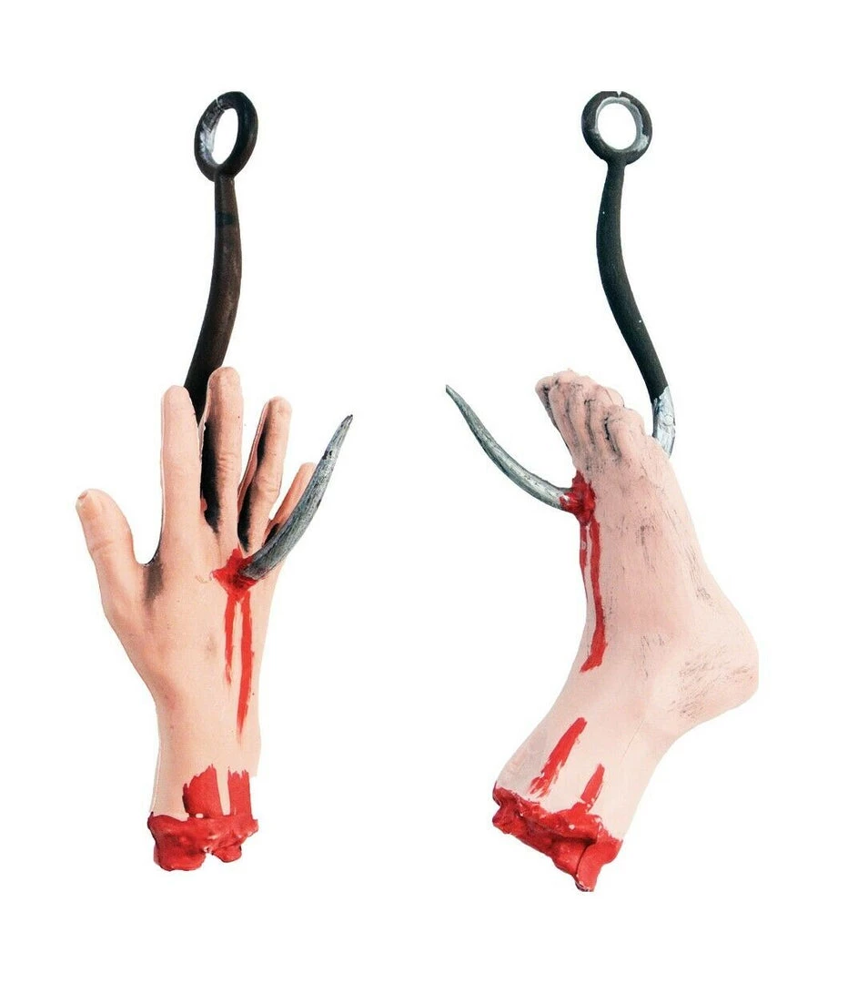 Morris Halloween Props/Decoration Gory Meat Hook Foot Hand Halloween Decoration Prop 1 Morris Halloween Props/Decoration Gory Meat Hook Foot Hand Halloween Decoration Prop