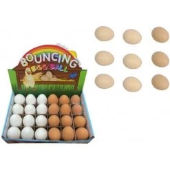 MAL 24pk Realistic Lifelike Bouncing Egg Ball 2 Assorted Easter Bouncing Pet Toys Costume Accessories