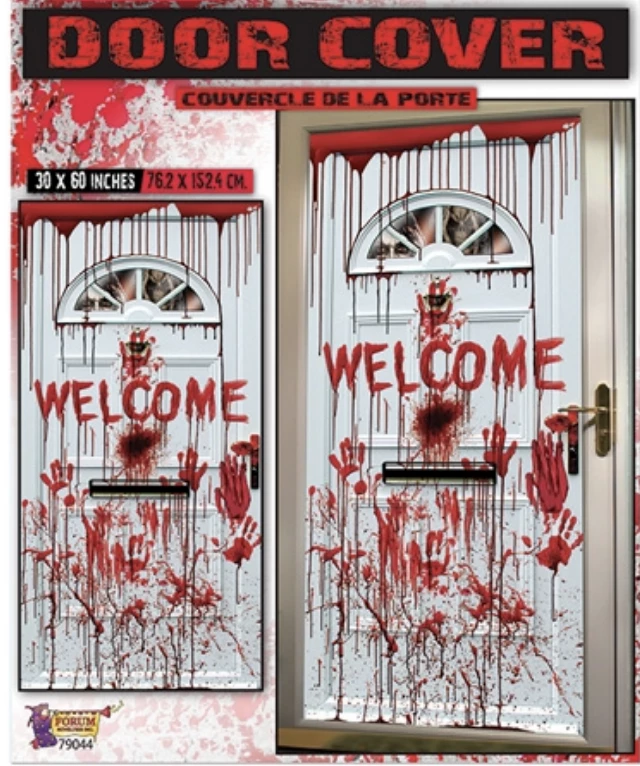 Forum Blood Splattered Gory Welcome Door Cover Halloween Decoration 1 Forum Blood Splattered Gory Welcome Door Cover Halloween Decoration