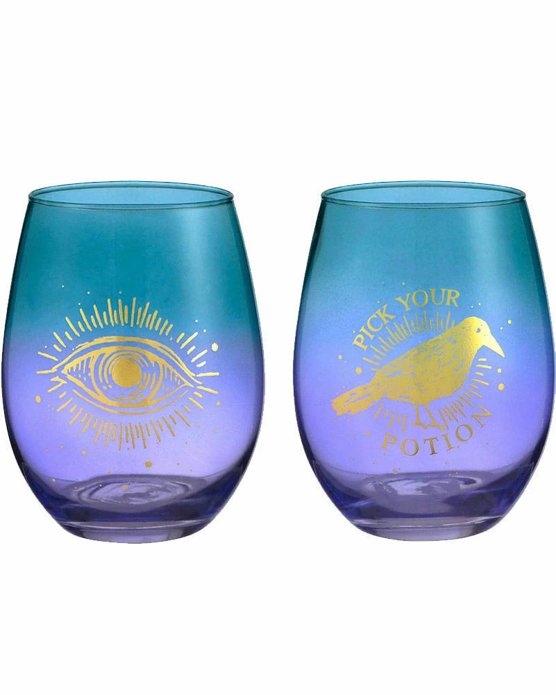 Unbranded Pick Your Potion Stemless Wine Glasses 440ml Pack Of 2 Halloween Party Supplies 1 Unbranded Pick Your Potion Stemless Wine Glasses 440ml Pack Of 2 Halloween Party Supplies
