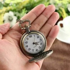 AliExpress Disney Alice In Wonderland Pocket Watch Chain Vintage Antique Quartz Necklace Costume Accessories