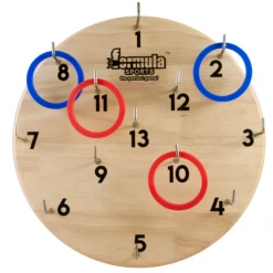 ABT Formula Sports Hookey Set Wooden Number & 12 Throw Rings Game Outdoor Indoor Home & Garden