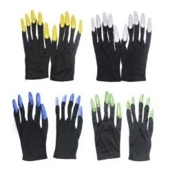 JD Party Black Gloves With Long Glitter Nails Halloween Devil Vampire Costume Accessory Halloween Costumes