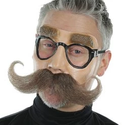 Crazy Crazy & More Crazy Deals Gramps Old Man Or Hipster ¼ Face Masks With Glasses & Handlebar Fake Moustache Costume Accessories