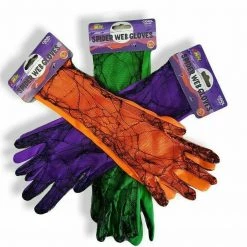 TNW Spider Web Witches Gloves Halloween Ladies Costume Accessory Halloween Costumes