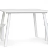 Unbranded Kids White Wooden Table And 2 Chairs Set Children Art Craft Table Home & Garden