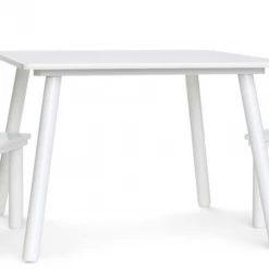 Unbranded Kids White Wooden Table And 2 Chairs Set Children Art Craft Table Home & Garden