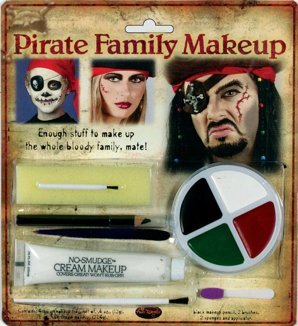 Unbranded Caribbean Character Pirate Family Makeup Kit 6 Unbranded Caribbean Character Pirate Family Makeup Kit