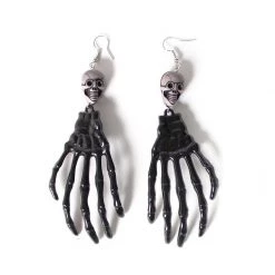 Unbranded Halloween Costumes Black White Skeleton Hand Earrings Halloween Costume Accessory
