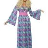 Smiffys Flower Child 60s 70s Groovy Hippie Ladies Plus Size 2XL 20-22 Costume Costumes