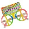 Sweidas 60s Hippie Rainbow Peace Sign Glasses Woodstock Costume Party Accessory