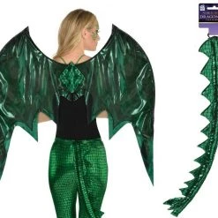 Balloonagencies Mythical Dark Green Dragon Wings And Tail Costume Accessory Costume Accessories