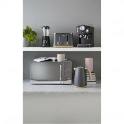 Kmart Grey Toaster 4 Slice & Cordless 1.7L Kettle Stainless Steel Electric Kitchen Set